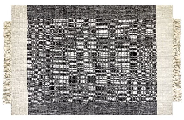Fekete és törtfehér gyapjúszőnyeg 160 x 230 cm ATLANTI