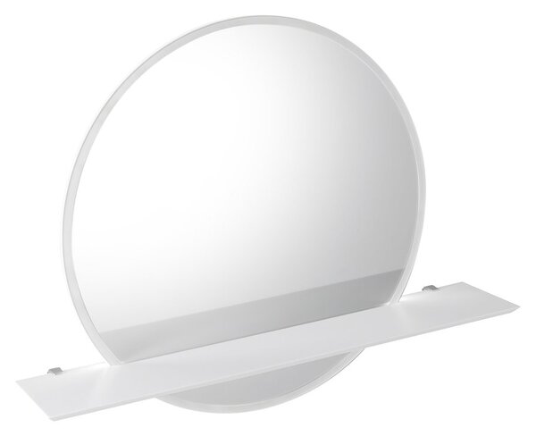 Sapho, VISO LED háttérvilágítású kerek tükör átmérője 60cm polccal, matt fehér, VS060-01