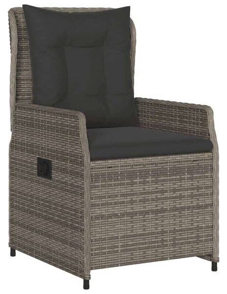 VidaXL Polyrattan Kerti Étkezőgarnitúra - 5 részes - Szürke