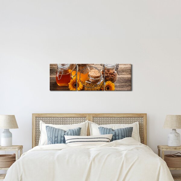 Kép - Csendélet mézes csészékkel (órával) (90x30 cm)