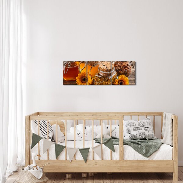Kép - Csendélet mézes csészékkel (órával) (90x30 cm)