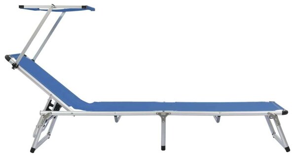 VidaXL Napozóágy - Kék - Összecsukható - 186cm