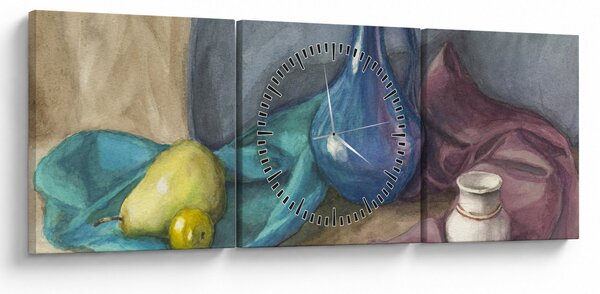 Kép - festett csendélet (órával) (90x30 cm)