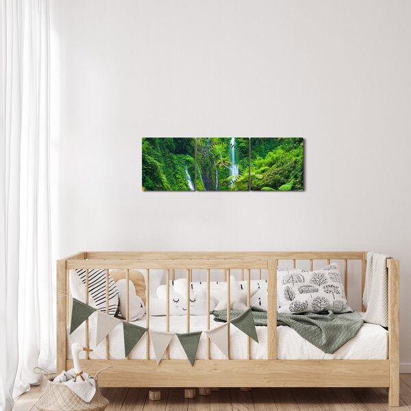 Kép - Madakaripura vízesések, Kelet-Jáva, Indonézia (órával) (90x30 cm)