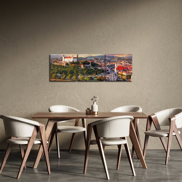 Kép - panoráma, Pozsony, Szlovákia (órával) (90x30 cm)