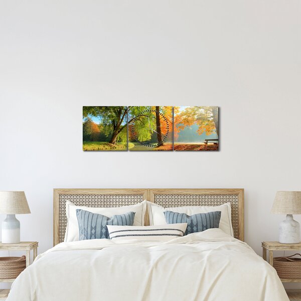 Kép - Nyugodt őszi táj (órával) (90x30 cm)