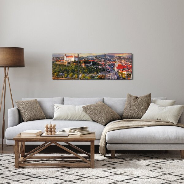 Kép - panoráma, Pozsony, Szlovákia (órával) (90x30 cm)