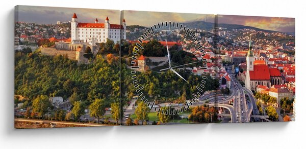 Kép - panoráma, Pozsony, Szlovákia (órával) (90x30 cm)