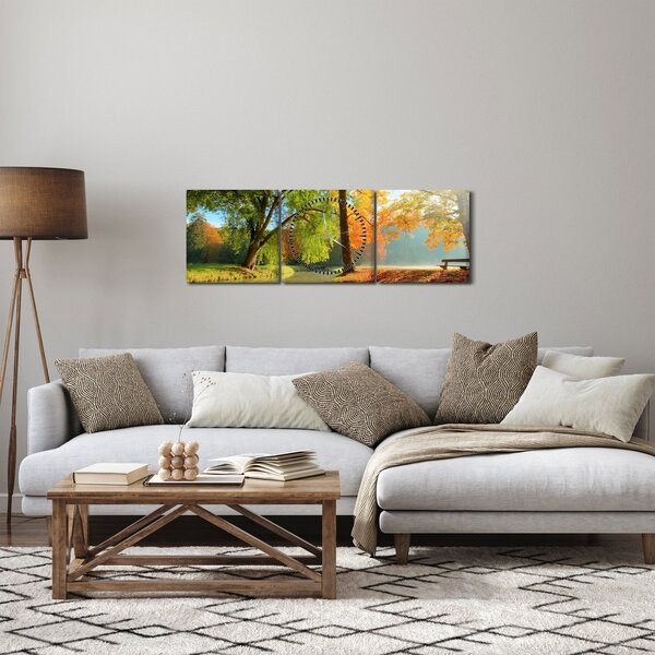 Kép - Nyugodt őszi táj (órával) (90x30 cm)