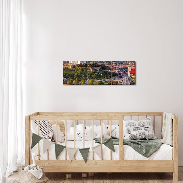 Kép - panoráma, Pozsony, Szlovákia (órával) (90x30 cm)