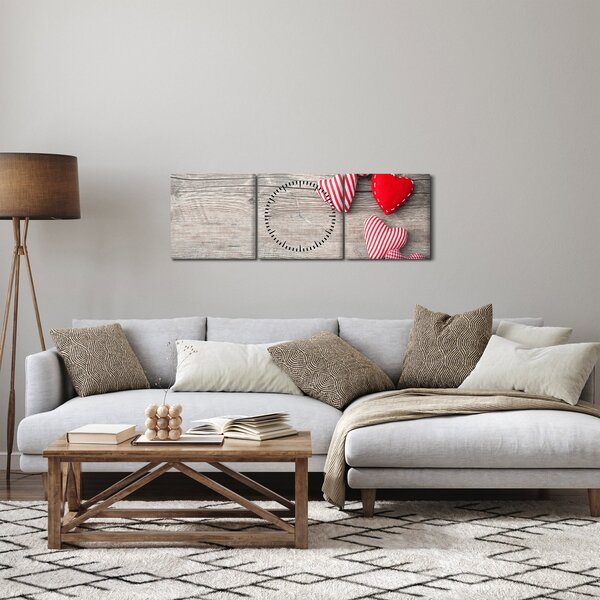 Kép - szív (órával) (90x30 cm)
