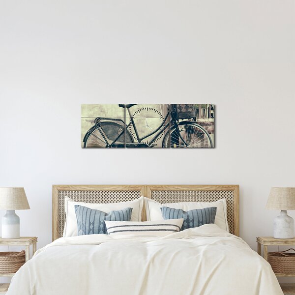 Kép - Vintage kör virágokkal (órával) (90x30 cm)