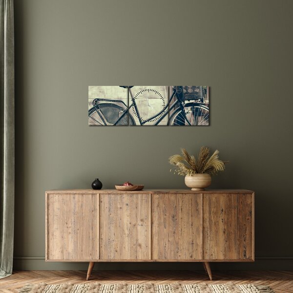Kép - Vintage kör virágokkal (órával) (90x30 cm)