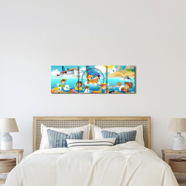 Kép - Egy nap a tengerparton (órával) (90x30 cm)