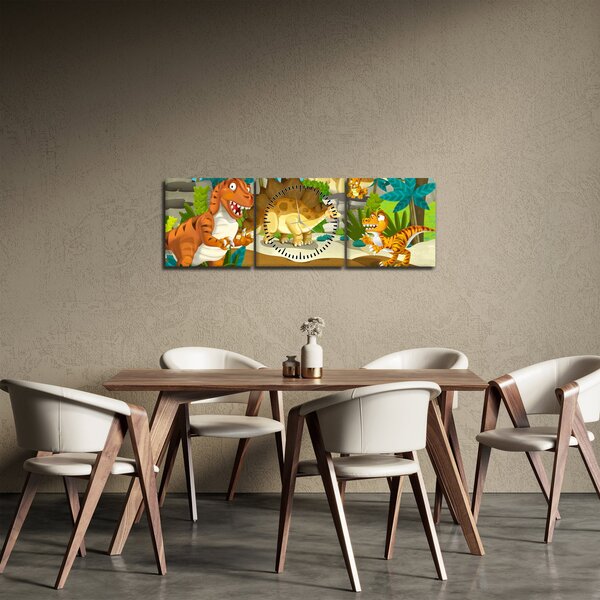 Kép - dinoszaurusz (órával) (90x30 cm)