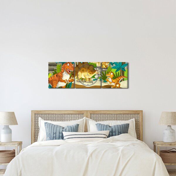 Kép - dinoszaurusz (órával) (90x30 cm)