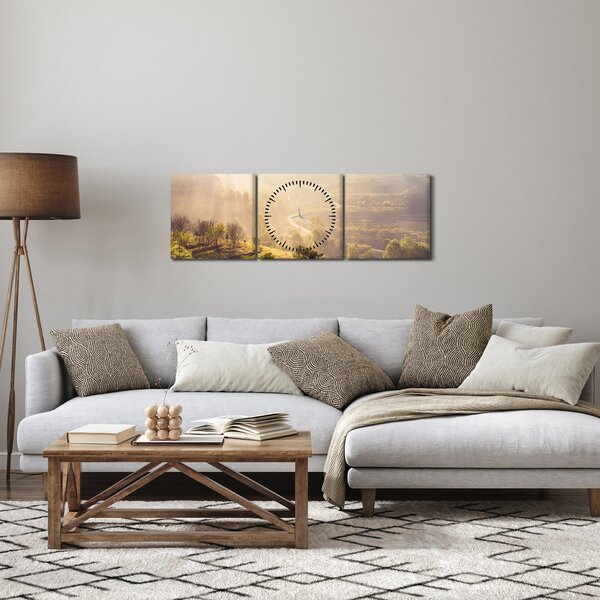 Kép - napkelte (órával) (90x30 cm)