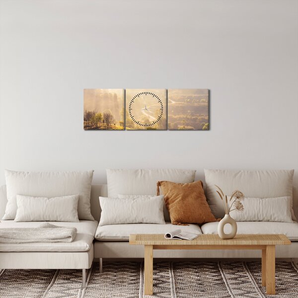 Kép - napkelte (órával) (90x30 cm)