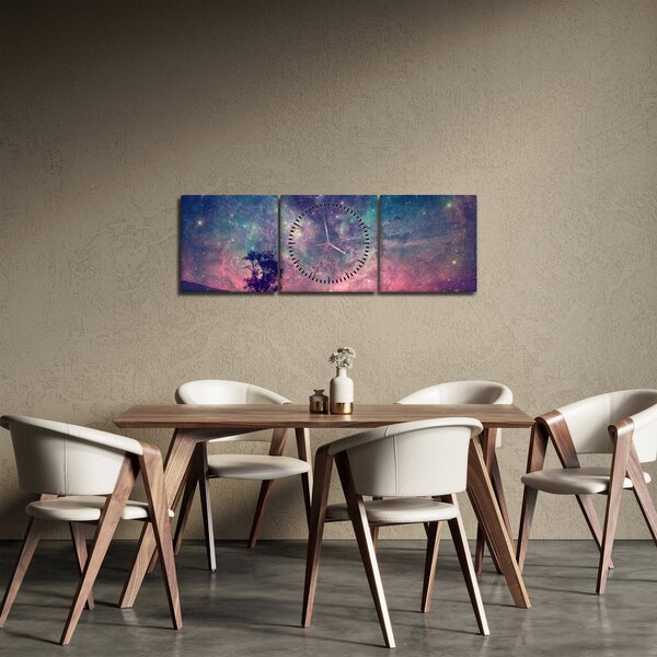 Kép - természetfeletti éjszakai égbolt (órával) (90x30 cm)
