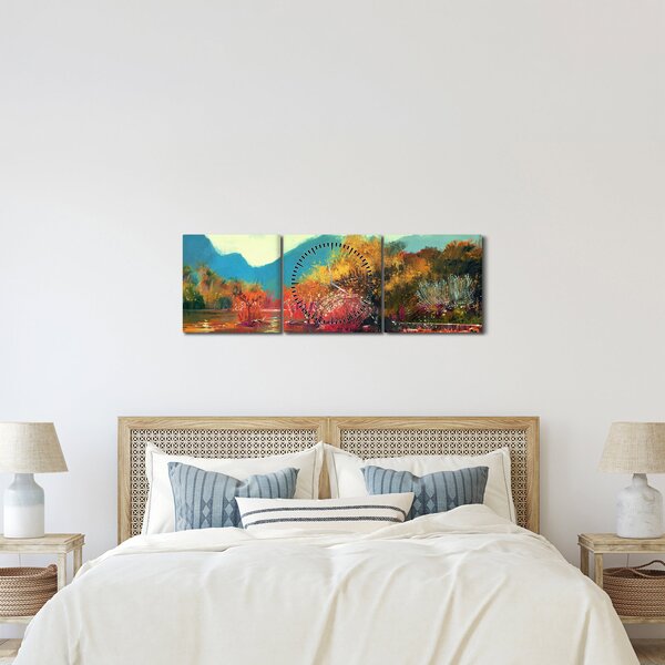 Kép - őszi színek (órával) (90x30 cm)