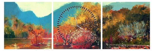 Kép - őszi színek (órával) (90x30 cm)