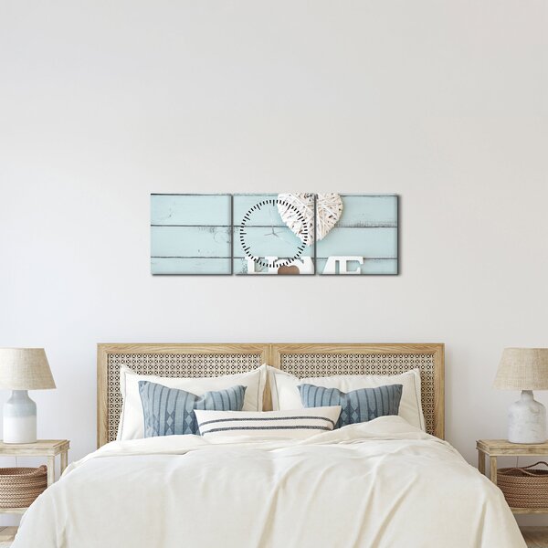 Kép - I love home (órával) (90x30 cm)