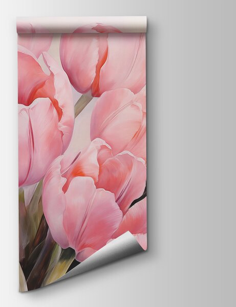 Fotótapéta Rózsaszín tulipánok közelről, Virágos fotótapéta, Népszerű fotótapéta, w08100 - Tapeko.hu