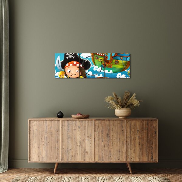 Kép - kalóz kincs (órával) (90x30 cm)