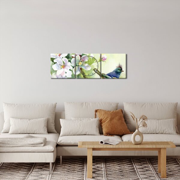 Kép - tavasz (órával) (90x30 cm)