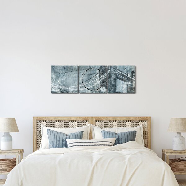 Kép - Tower Bridge hideg tónusokkal (órával) (90x30 cm)