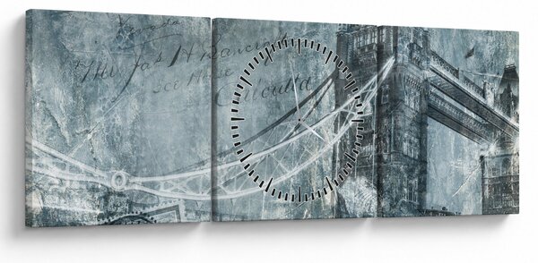 Kép - Tower Bridge hideg tónusokkal (órával) (90x30 cm)
