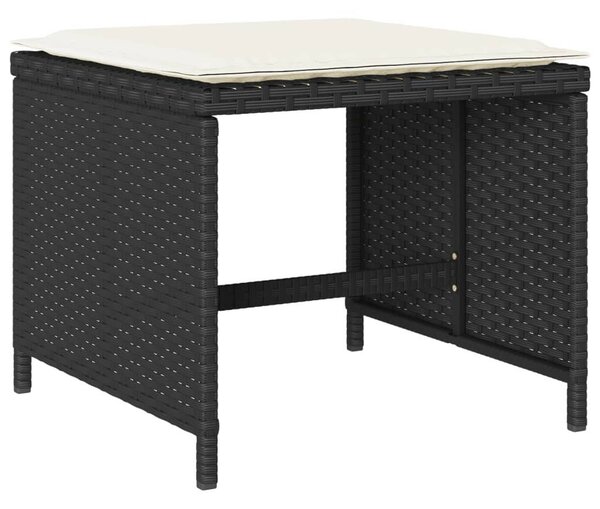 VidaXL 13 részes fekete polyrattan kerti ülőgarnitúra párnákkal