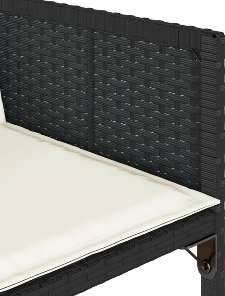 VidaXL 13 részes fekete polyrattan kerti ülőgarnitúra párnákkal