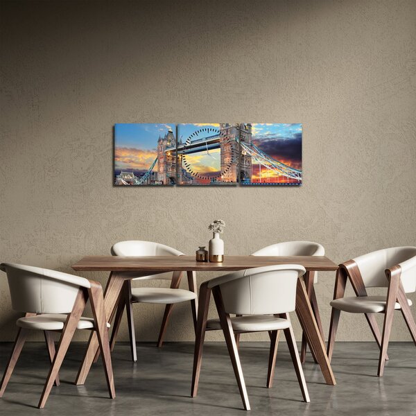 Kép - Tower Bridge, London, Anglia (órával) (90x30 cm)