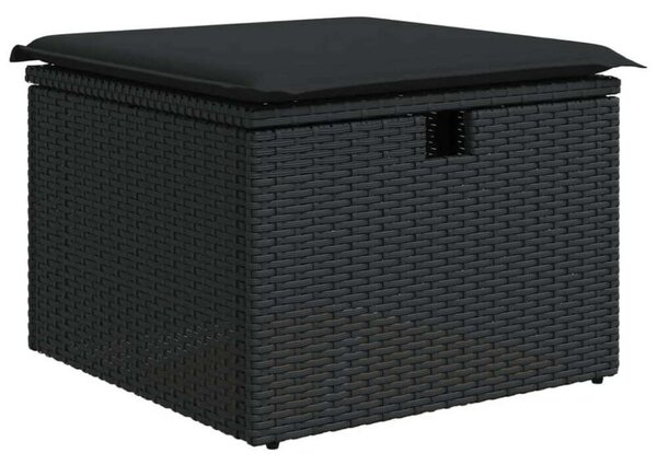 VidaXL Polyrattan Kerti Ülőgarnitúra - 8 részes - Fekete