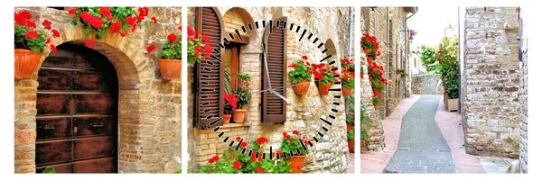 Kép - festői olasz sikátor (órával) (90x30 cm)