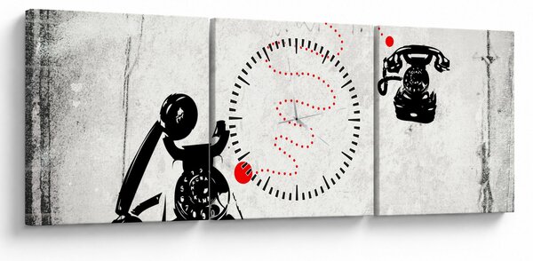 Kép - Telefon rajza Banksy stílusában (órával) (90x30 cm)