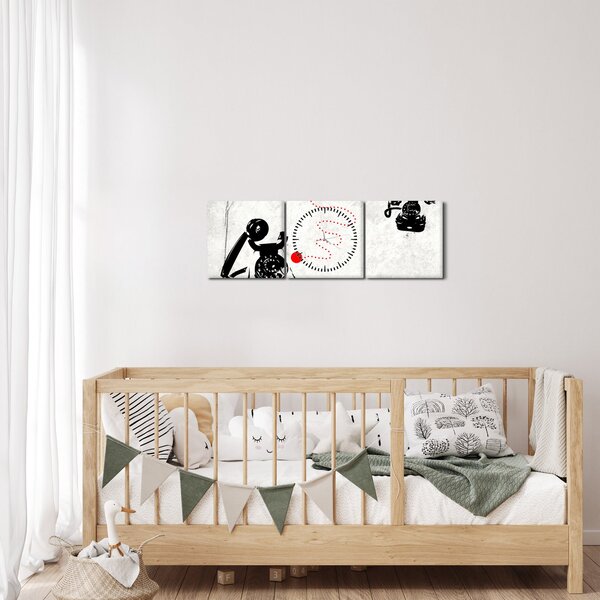 Kép - Telefon rajza Banksy stílusában (órával) (90x30 cm)