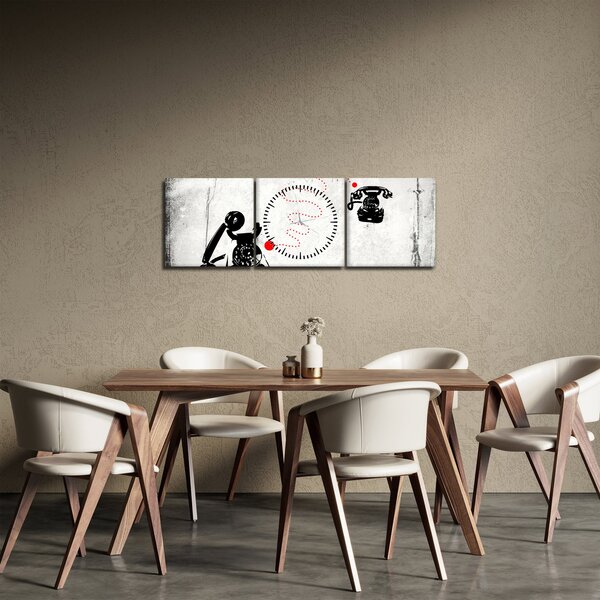 Kép - Telefon rajza Banksy stílusában (órával) (90x30 cm)
