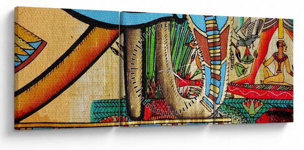 Egyiptomi motívumú kép (órával) (90x30 cm)