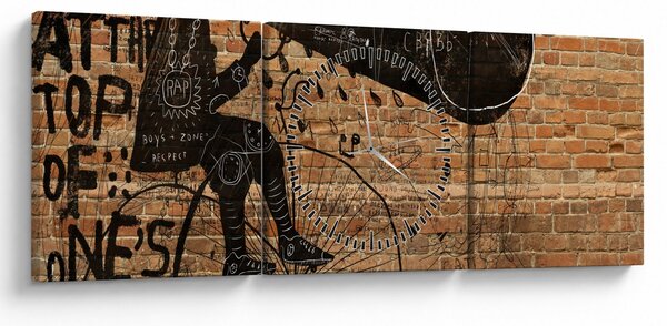 Kép - Férfi kerékpáron Banksy stílusában (órával) (90x30 cm)