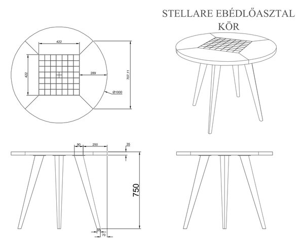 Stellare kör étkezőasztal