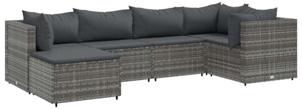 VidaXL Polyrattan Kerti Ülőgarnitúra - 6 részes - Szürke