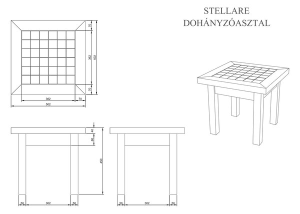 Stellare dohányzóasztal