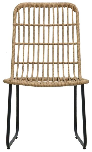 VidaXL 5 részes polyrattan és üveg kültéri étkezőgarnitúra