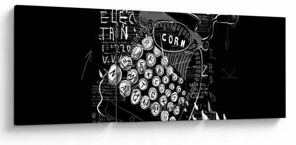 Kép - Rajz Banksy stílusában (órával) (90x30 cm)