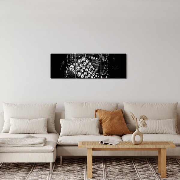 Kép - Rajz Banksy stílusában (órával) (90x30 cm)