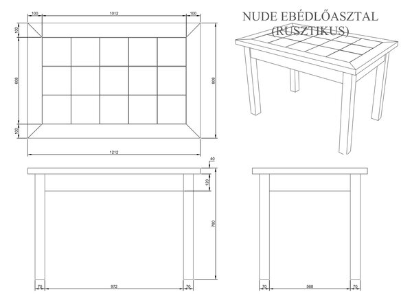 Nude étkezőasztal