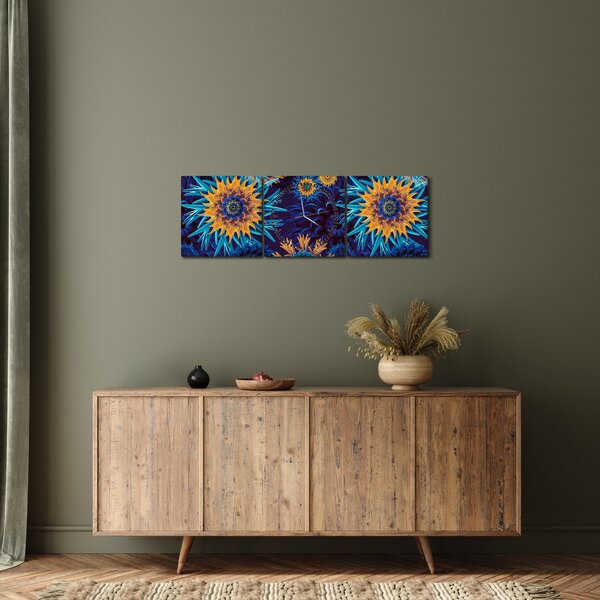 Kép - 3D virágok (órával) (90x30 cm)