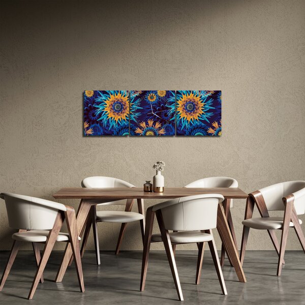 Kép - 3D virágok (órával) (90x30 cm)